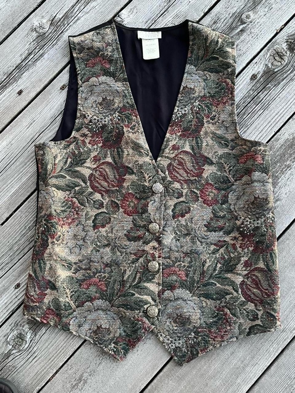 Ivy Club Classics vintage made in usa tapestry print button up vest